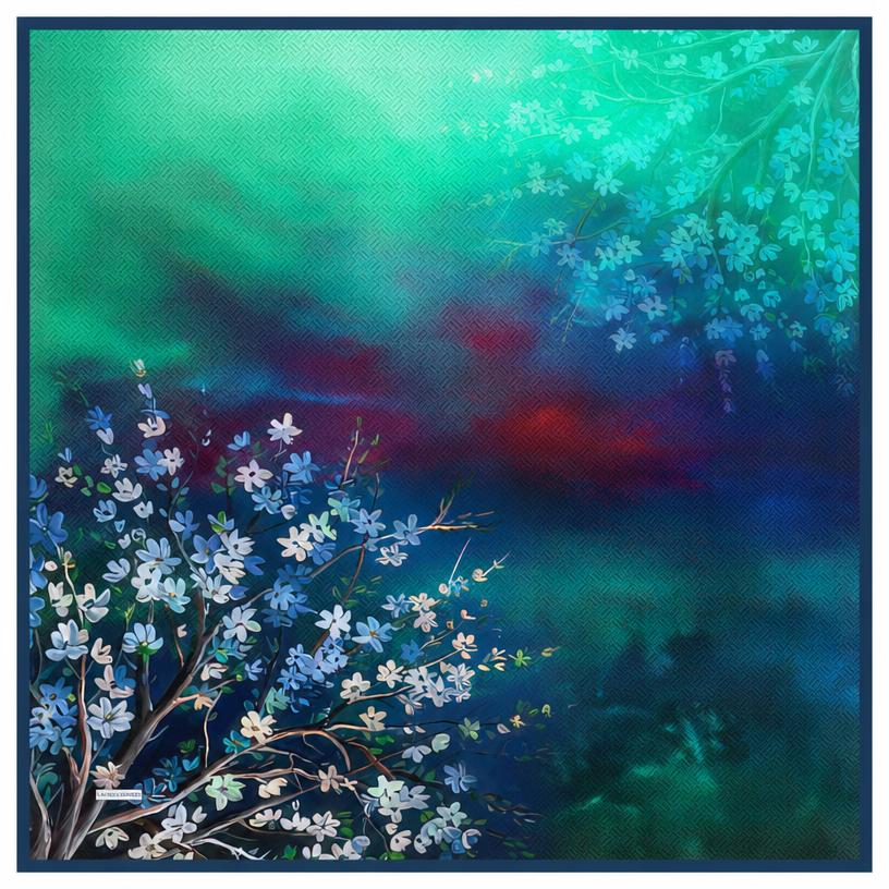Gece Baharı — Eşarp 90x90CM